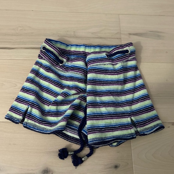 Plush & Lush Stripe Short Shorts Drawstring Waist XS - Picture 6 of 12